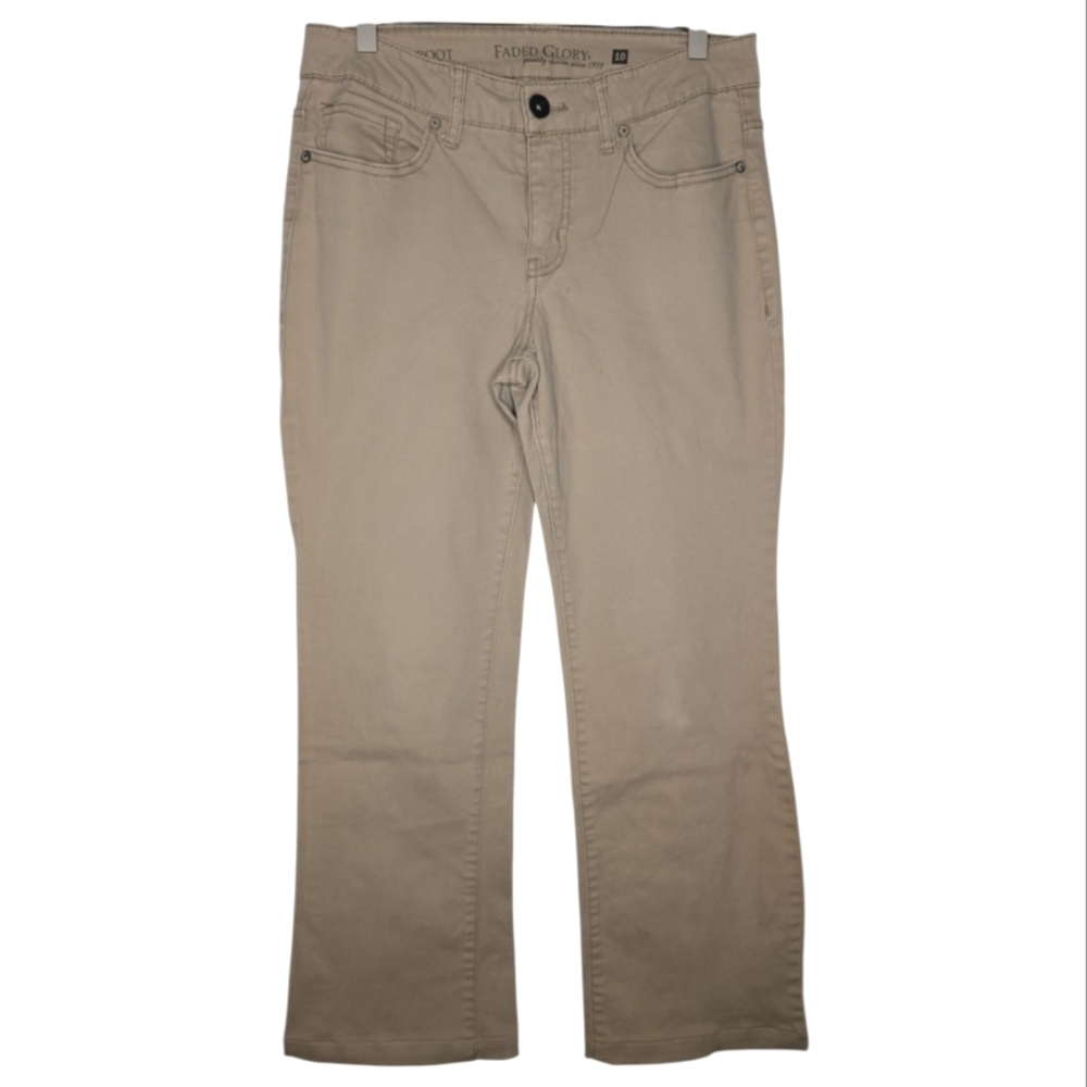 Faded Glory Boot Cut Khaki Pants Size 10